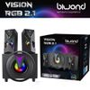 Biwond Altavoz Gaming Vision Rgb 2.1 (woofer 4" Y 2 Altavoces 2.5", Sonido Estéreo 3d, Luces Rgb, Compatible Con Pc, Smartphone Y Dispositivos Jack O Usb, 8w Y 4w X2) - Negro