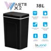Biwond Cubo De Basura Inteligente Waste X2 (sensor Infrarojos Automático, Eléctrico, 18l, Antibacterias, Apertura Y Cierre Sin Contacto, Rango De 30cm) - Negro