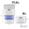 Biwond Cubo De Basura Inteligente Waste Fold (sensor Infrarojos Automático, Eléctrico, 17,5l / 8 L, Antibacterias, Plegable, Rango De 30cm) - Azul