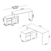 Pack Muebles De Oficina Con Mesa Escritorio Reversible Con Almacenamiento Y Armario Bajo, Natural / Blanco Brillo - Rox