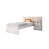 Conjunto De Dormitorio Lion Pack 2 Cabecero + Mesita + Aro + Escritorio + Vestidor Blanco/natural