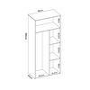 Armario Dina 2 Puertas + Barra Para Colgar + Estantes Blanco/natural 205x90x52 Cm