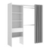 Kit Vestidor Con Cajón Y Cortina - Suit - 205x160x50 - Blanco