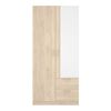 Armario Maxi 2 Puertas + 2 Cajones Con Espejo Natural 215x100x52 Cm