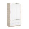 Armario 2 Puertas Corred +4 Cajones - 204x120x60 - Natural/blanco