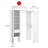 Dekit - Vestidor Doble Montaje Lineal O Rincon - 187 X 98 X 41 Cm - Blanco