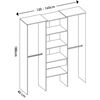 Dekit - Vestidor 1 Columna Con Barras En Los Laterales - 187 X 160 X 50 - Blanco