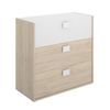 Comoda 3 Cajones - Dina - 81x80x43 - Natural / Blanco