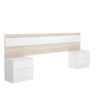 Niza - Cabezal + 2 Mesitas De 2 Cajones - 96x248x34,2 - Natural/blanco