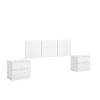 Havana - Cabezal 3 Plafones + 2  Mesitas 2 Caj - 96x256,8x34,2 - Blanco