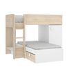 Cama Tren Juvenil Para 2 Niños - Move - 150x255x112 - Natural / Blanco