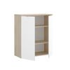 Armario Bajo De Escritorio 2 Puertas - Rox - 96x79x40 - Natural / Blanco Brillo