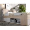 Cama Clásica Leandre 2 Cajones 218.5x149.6x95 Cm Color Color Natural Claro, Blanco Vente-unique