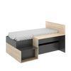 Cama Compacta Con Escritorio - Mak - 111x136x195 - Natural / Grafito