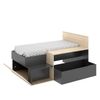 Cama Compacta Con Escritorio - Mak - 111x136x195 - Natural / Grafito