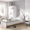 Cama De 90x190 Cm - Boreal - 81,4x99x213 - Blanco / Natural / Gris Malla