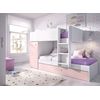 Tom - Cama Tren 3 Camas Tom - 150x244x112 - Blanco / Rosa