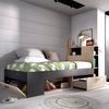 Cama Compacta 90x190 - Lanka - 96x218x99 - Natural / Grafito