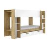 Cama Litera Ozana 2 Cajones 245.5x110x150 Cm Color Color Natural Claro, Blanco Vente-unique