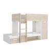 Kos - Cama Tren 2 Camas De 90x190 - 150x245,8x111,7 - Natural / Alistonado/blanco