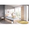 Dina - Cama 190x90 +  2 Cajones - 79x97x196 - Natural / Blanco