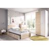 Dina - Cama 190x90 + Arrastre - 79x97x196 - Natural / Blanco