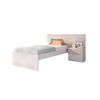 Conjunto De Dormitorio Lion Cabecero + Mesita + Aro Natural/blanco