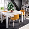 Mesa Extensible Comedor Cocina - Dine - 77x140-190x90 - Blanco Brillo