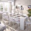 Mesa Extensible Comedor Cocina - Kiona - 77x54-239x90 - Blanco Brillo