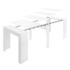 Mesa Extensible Comedor Cocina - Kiona - 77x54-239x90 - Blanco Brillo