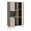 Aparador Modulo Alto 3 Puertas - Ness - 135x81x43 - Grafito / Natural