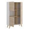 Aparador Modulo Alto 3 Puertas - Ness - 135x81x43 - Blanco / Natural