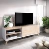 Mueble Bajo Tv - Ness - 47x155x43 - Blanco / Natural