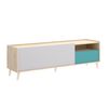 Mueble Tv 1 Cajon Y 1 Puerta - Nova - 47x155x43 - Blanco / Gris / Natural / Esmeralda