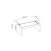 Mesa De Centro Elevable - Side - 43x102x50 - Blanco Brillo