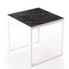 Mesa Cerámica Smart Black Matt 90x90x75cm Blanca, Apta Para Interior Y Exterior, Superficie Porcelánica Y Estructura De Acero Smartile