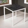 Mesa Cerámica Smart Black Matt 90x90x75cm Blanca, Apta Para Interior Y Exterior, Superficie Porcelánica Y Estructura De Acero Smartile