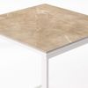 Mesa Cerámica Smart Noce 90x90x75cm Blanca, Apta Para Interior Y Exterior, Superficie Porcelánica Y Estructura De Acero Smartile