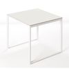 Mesa Cerámica Smart White Frost Almond 90x90x75cm Blanca, Apta Para Interior Y Exterior, Superficie Porcelánica Y Estructura De Acero Smartile