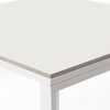 Mesa Cerámica Smart White Frost Almond 90x90x75cm Blanca, Apta Para Interior Y Exterior, Superficie Porcelánica Y Estructura De Acero Smartile