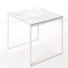 Mesa Cerámica Smart Calacata 75x75x75cm Blanca, Apta Para Interior Y Exterior, Superficie Porcelánica Y Estructura De Acero Smartile