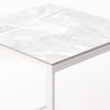 Mesa Cerámica Smart Calacata 75x75x75cm Blanca, Apta Para Interior Y Exterior, Superficie Porcelánica Y Estructura De Acero Smartile