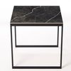 Mesa Cerámica Smart Black Matt 75x75x75cm Negra, Apta Para Interior Y Exterior, Superficie Porcelánica Y Estructura De Acero Smartile