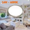 Downlight Led 24w Luz Fría 6000k. Redondo De Superficie Acabado Acero