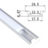 Pack X4 Perfil Aluminio De 1 Metro, Para Empotrar Tira Led, Difusor Para Luz Led Con Tapa Translúcida Redondeada (incluye Tapas Finales)