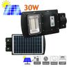 Farola Led 30w Solar Exterior Ip67 Panel Integrado 60 Led 800 Lúmenes, 6500k Blanco Frío, Batería Ion-litio Con Mando A Distancia