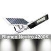 Farola Led 200w Solar Exterior Ip65 Panel Orientable 25w 200 Leds 2500 Lúmenes, 4200k Blanco Neutro, Batería Ion-litio