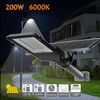 Pack X2 Farola Led 200w Solar Exterior Ip65 Panel Orientable 25w 200 Leds 3000 Lúmenes 6000k Blanco Frío Batería Ion-litio