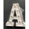 Letra Led "a" Iluminada Con Luz Blanca Cálida, Altura 22cm, Funcionamiento A Pilas 2*aa