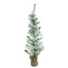 309021 Árbol De Navidad Nevado 90h Cm Con Base De Yute En Abeto Artificial